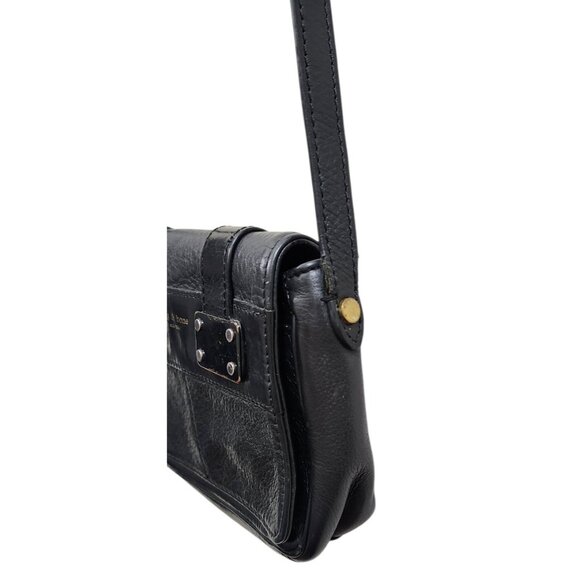 Rag & Bone Black Leather Crossbody Bag Flap Buckle Closure Adjustable Strap - Picture 5 of 12
